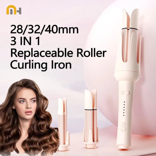 Automatic Hair Curler 32mm Auto Rotating Ceramic Hair Roller Professional Curling Iron Stick 40mm Curling Wand Hair Waver gift - Artigo Importado