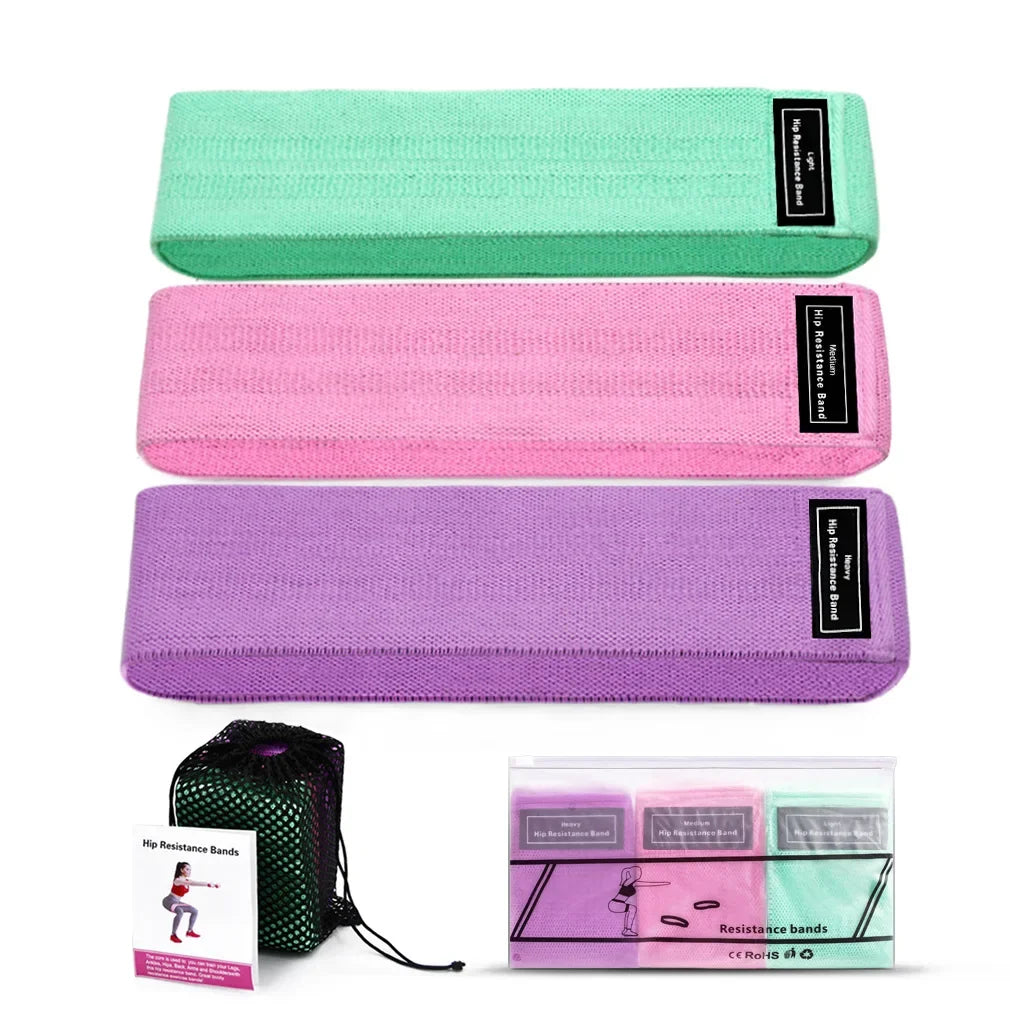 1/3pcs Booty Resistance Bands Set - Yoga Squat Hip Toning Elastic Bands Woven Poly-Cotton Workout Bands In Stock - Artigo Importado