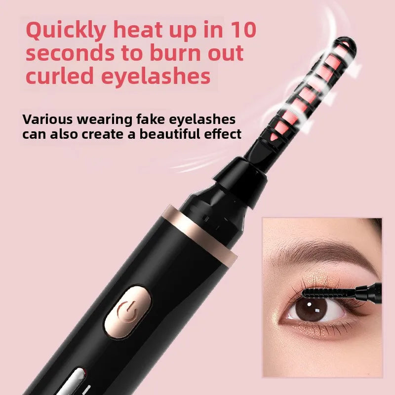 Portable Heated Electric Women Stereotypes Eyelash Curler USB Rechargeable Long Lasting Eyelash Curler Quick Heated Beauty Tools - Artigo Importado