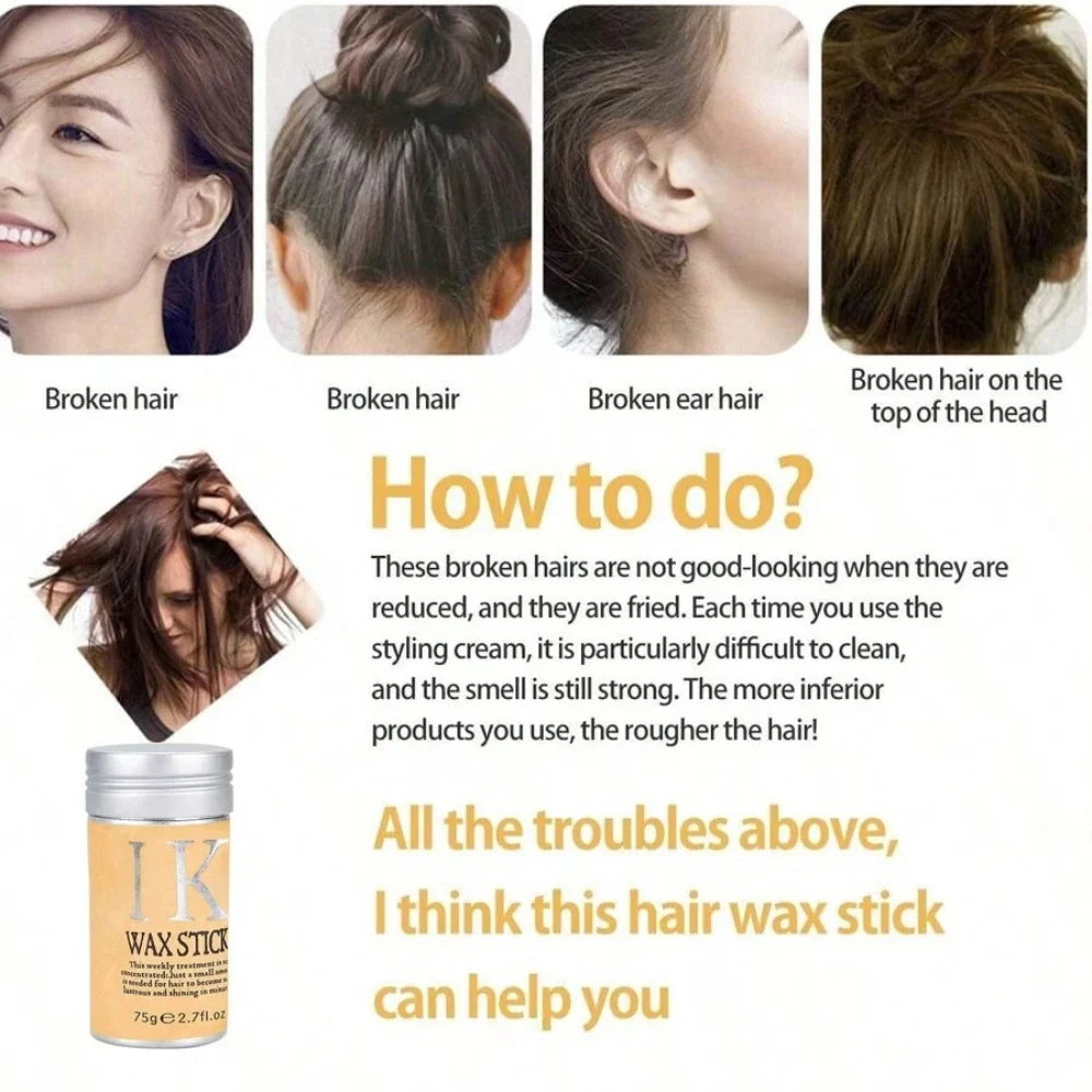 2025 Hair Wax Stick, Hair Pomade Stick Long-Lasting Styling Wax Stick, Hair Wax Stick Smoothing & Slick Stick For Hair Wigs - Artigo Importado