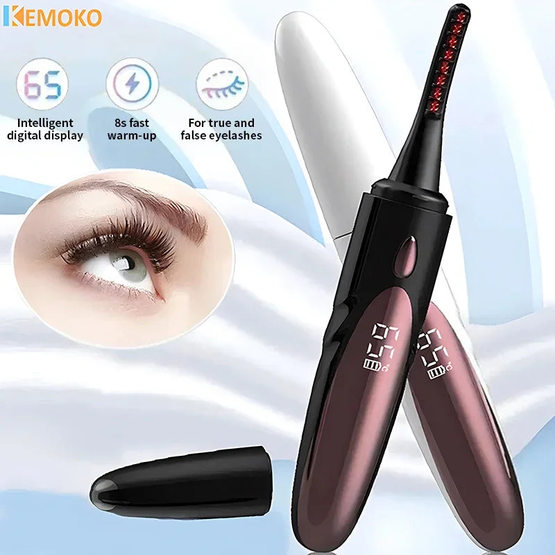 Electric Heated Eyelash Curler USB Rechargeable Eyelashes Curler 4 Mode Quick Heating Natural Curler Long Eyelash Lasting Makeup - Artigo Importado