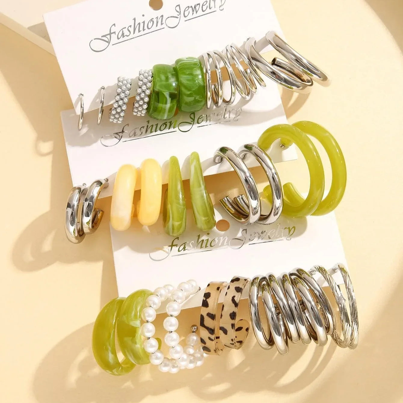 5-Piece/set Minimalist Creative Round Gold Women's Earrings Set Jewelry Holiday Gift - Artigo Importado