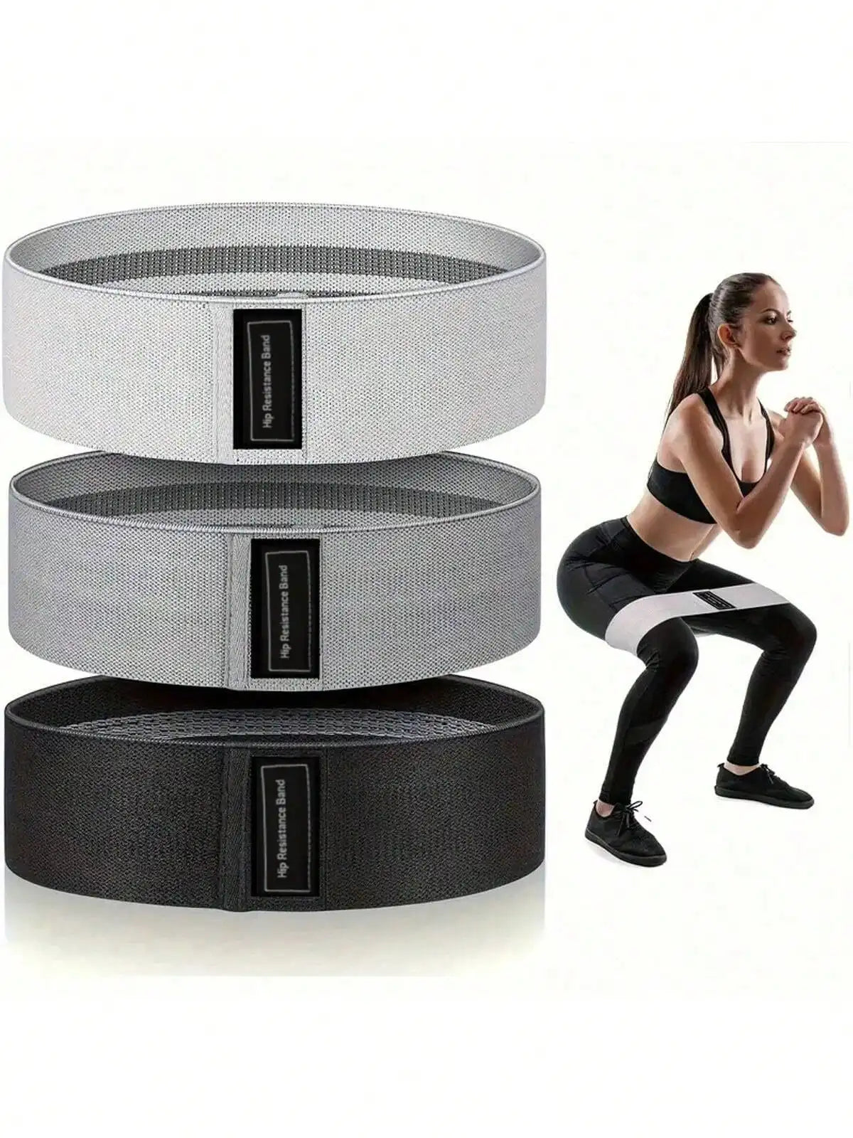 Basic Fabric Resistance Hip Booty Bands Glute Thigh Elastic Workout Bands Squat Circle Stretch Fitness Strips Loops Yoga Gym - Artigo Importado