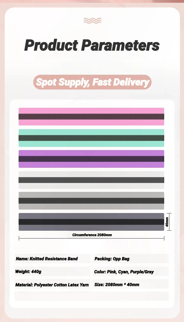 Resistance Bands Set for Working Out Non-Slip Exercise Booty Bands for Women Men Leg and Glutes with Hair Ties and Tape Measure - Artigo Importado