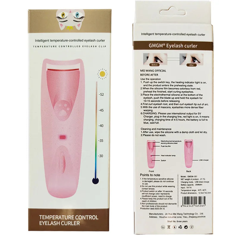New Women Makeup Electric Heated Eyelash Curler Long Lasting Eye Lash Perm Heated Eyelashes Clip Automatic Tool - Artigo Importado
