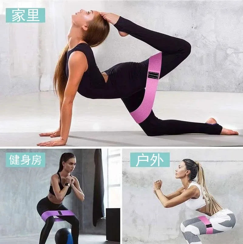 Fabric Resistance Hip Booty Bands Glute Thigh Elastic Workout Bands Squat Circle Stretch Fitness Strips Loops Yoga Gym Equipment - Artigo Importado