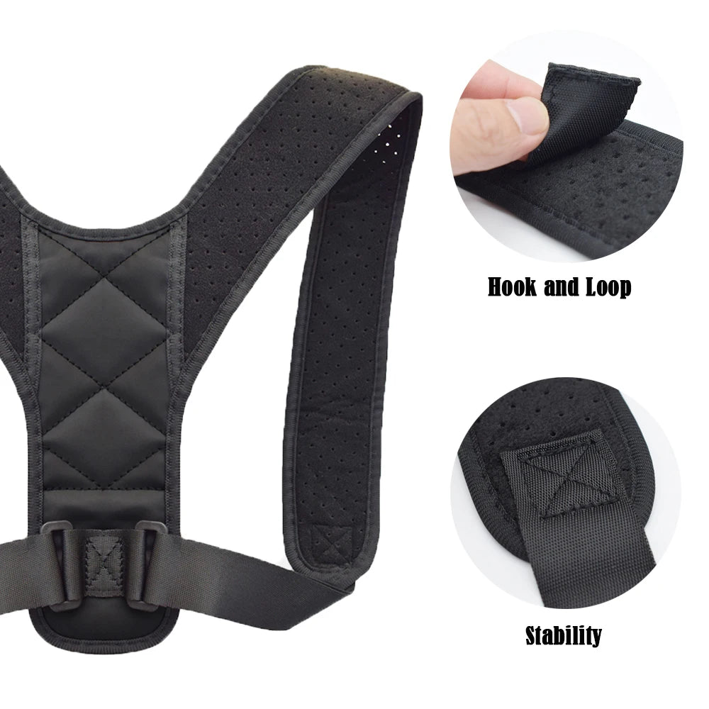 Back Posture Correction Belt Hunchback Corrector Adult Men and Women Sitting Posture Correction Belt Shoulder Straight Back - Artigo Importado