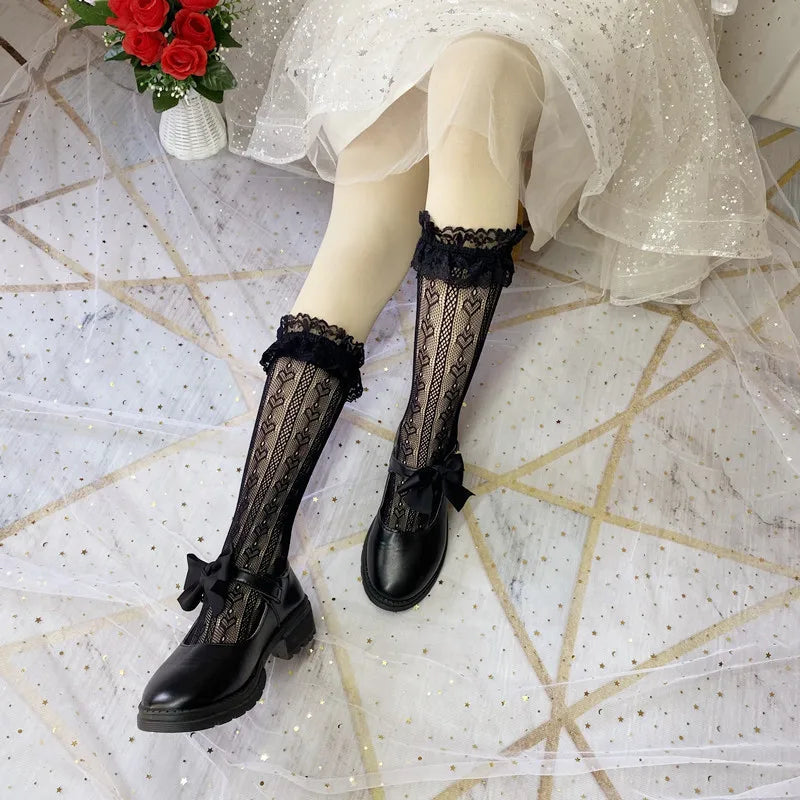 Sexy Lace Mesh Fishnet Socks Mixed Fiber Transparent Stretch Elasticity Ankle Net Yarn Thin Women Cool Socks 1pair=2pcs tt017 - Artigo Importado