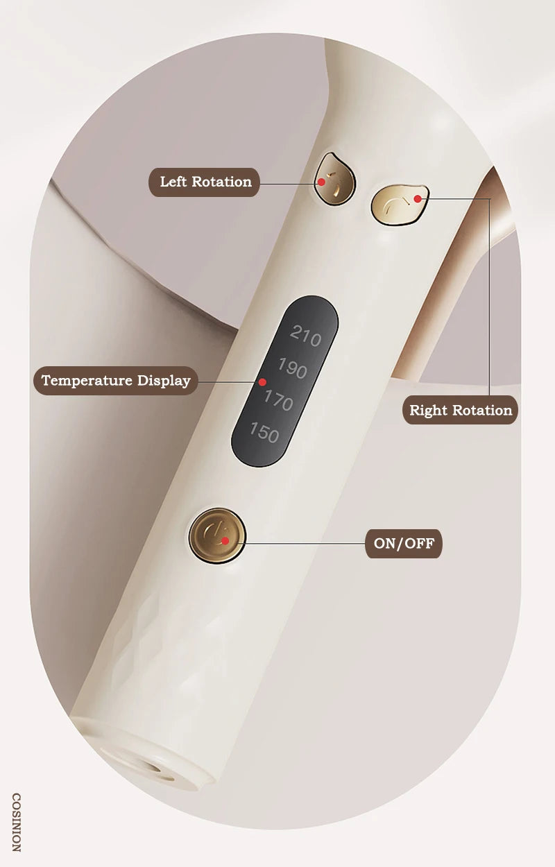 Automatic Hair Curler 28mm Negative Ions Electric Ceramic Curling Hair Stick Rotating Curl Waves Anti-Tangle Curling Iron Styler - Artigo Importado