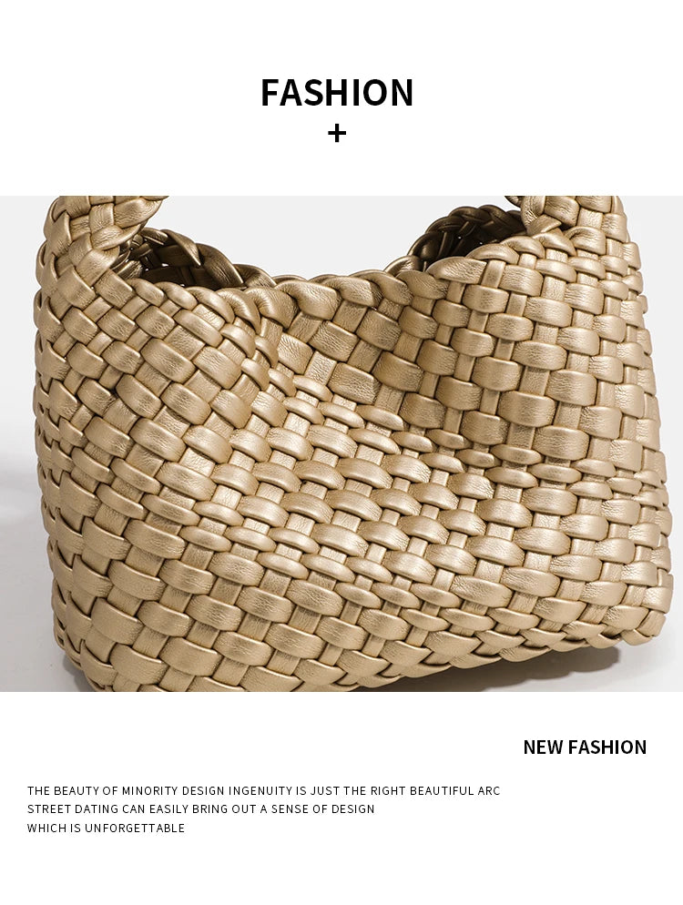 2025 Mini Women's crossbody Handbag Fashion Bag Hand-woven Crossbody Bags  Small Size For Women Woven Tote Bag - Artigo Importado