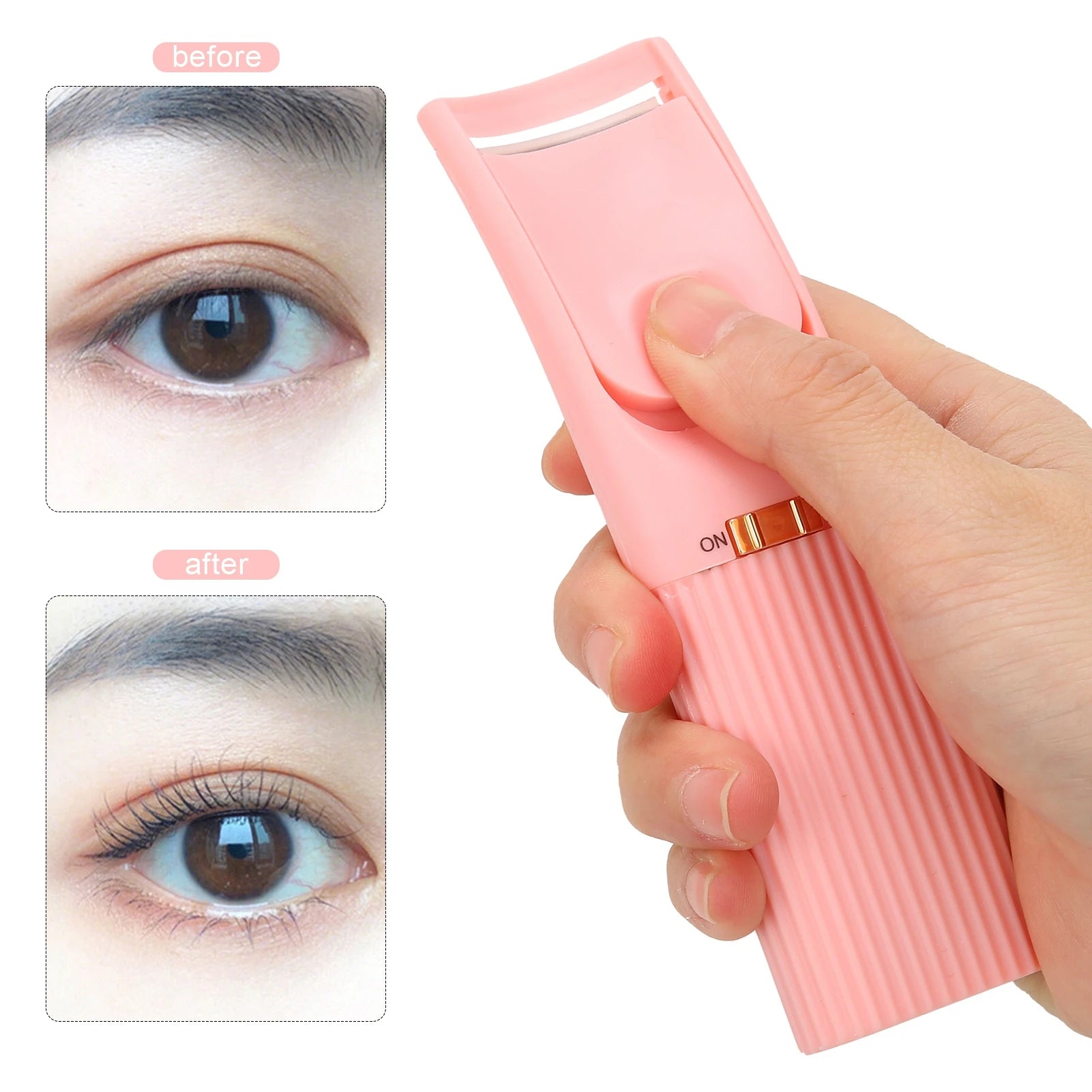 Heated Eyelash Curler Handheld Electric Intelligent Temperature Control Long Lasting Styling Eyelash Curler Mini Eyelash Curler - Artigo Importado