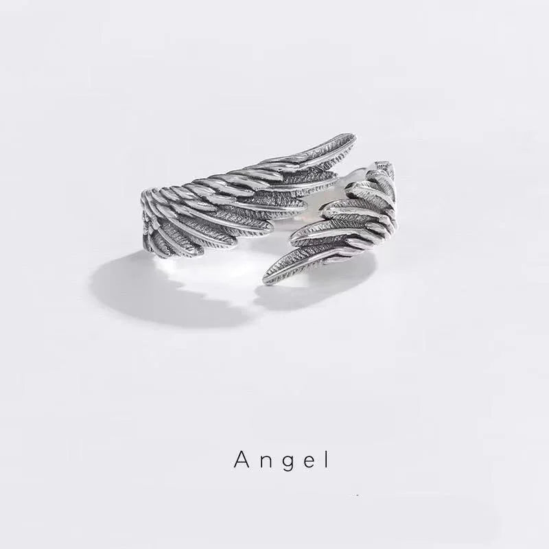 Retro Angel Demon Wings Creative Ring For Men Women Punk Gothic Open Ring Handmade Unisex Jewelry Accessories Gift For Lovers - Artigo Importado