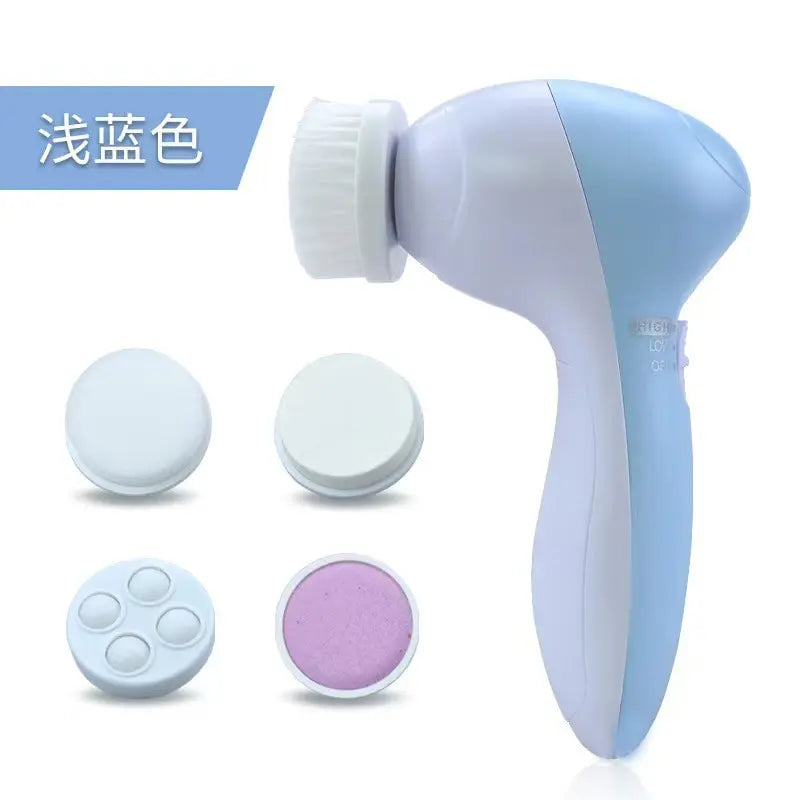Electric 5 IN 1 Electric Facial Cleaner Brush Wash Machine Spa Skin Care Massage Blackhead Cleaning Facial Cleanser Tools - Artigo Importado