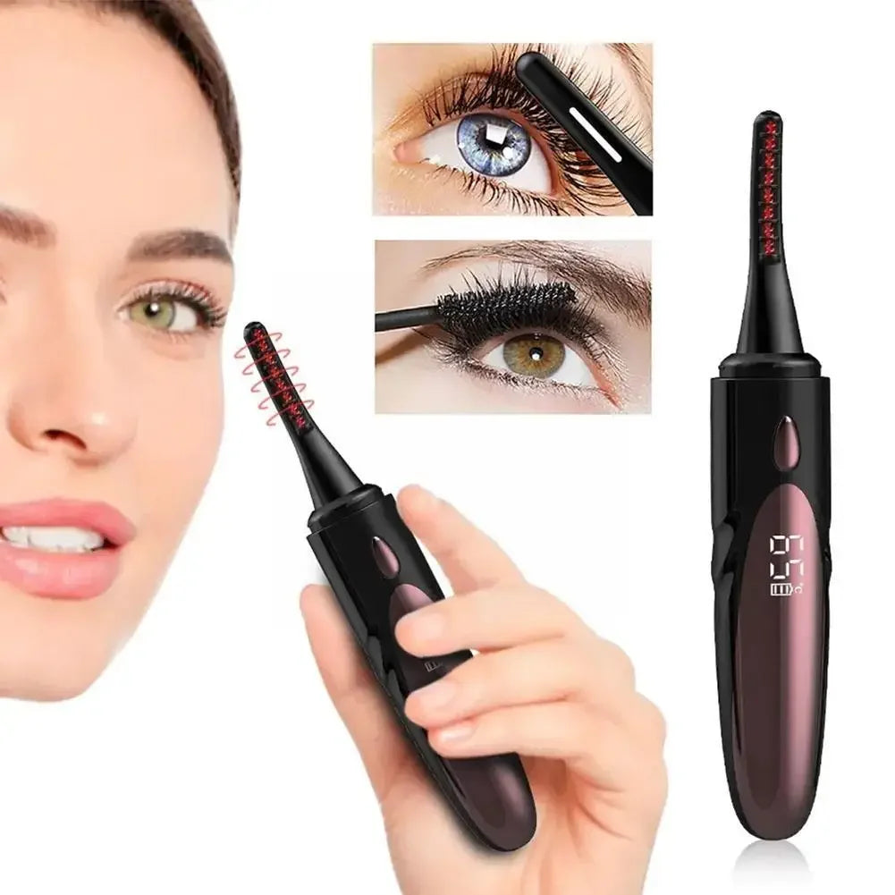Electric Heated Eyelash Curler USB Rechargeable Eyelashes Curler 4 Mode Quick Heating Natural Curler Long Eyelash Lasting Makeup - Artigo Importado