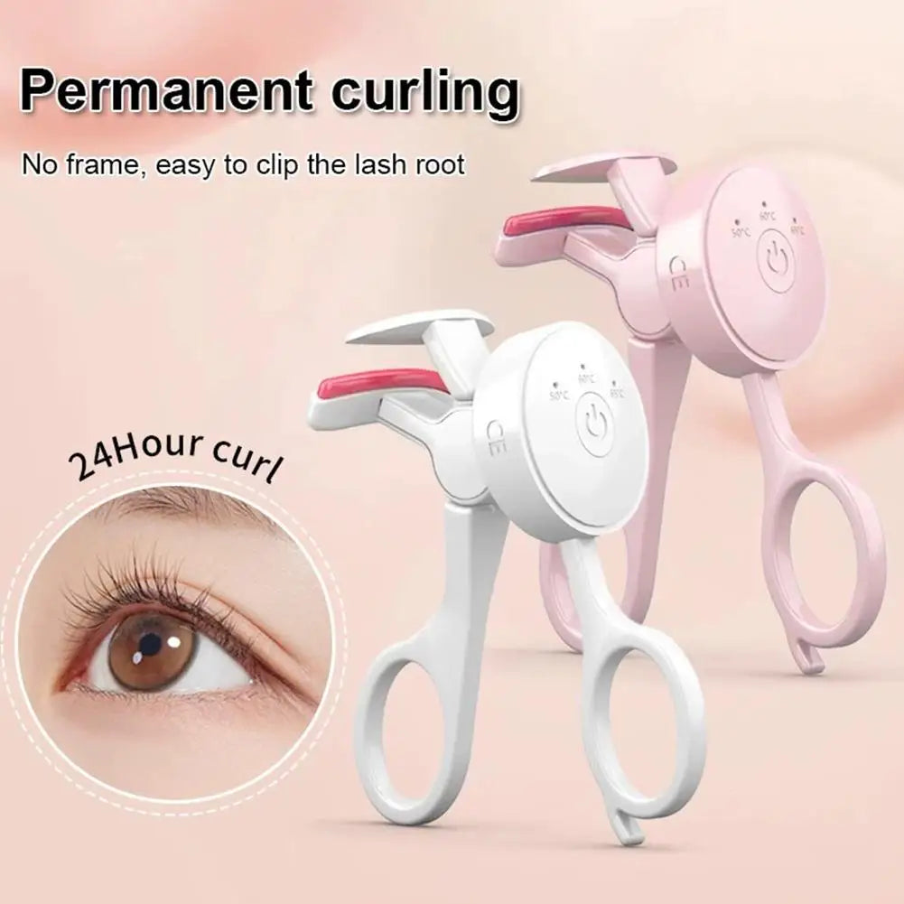 Electric Heated Eyelash Curler Rechargeable Type Curling Heated Eyelash Lasting Shaping Clip Device Tool - Artigo Importado
