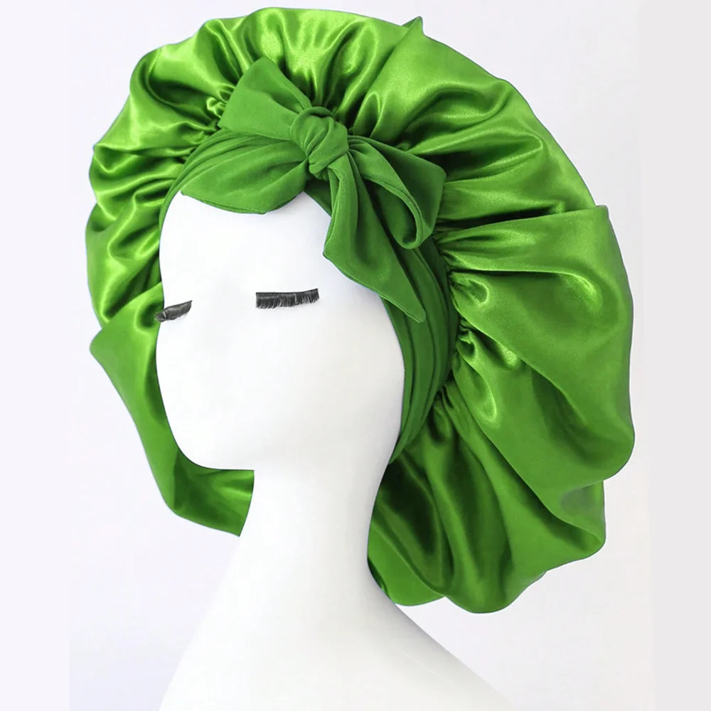 Satin Bonnet Silk Bonnet Adjustable Bonne For Sleeping Hair Bonnet With Tie Band Bonnets For Women Men - Artigo Importado