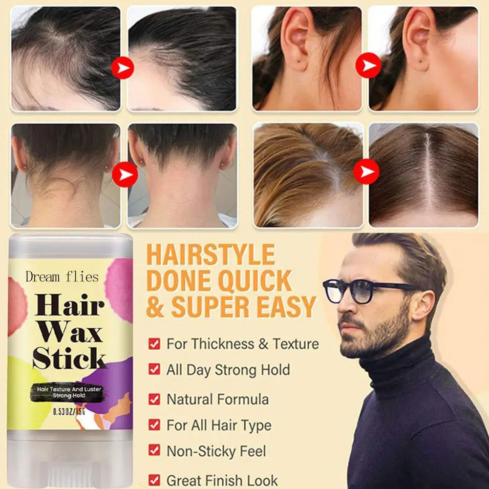 15g Portable Hair Wax Stick Hair Styling Wax Stick Hair Molding Stick Non-greasy Hair Wax For Edge Curly Hair Frizz Hair - Artigo Importado