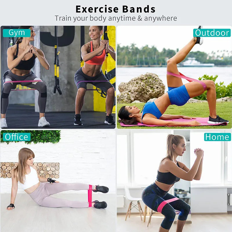 Resistance Loop Exercise Bands 5 Different Resistance Levels Elastic Band Suitable for arm Leg Stretching and Strength Training - Artigo Importado