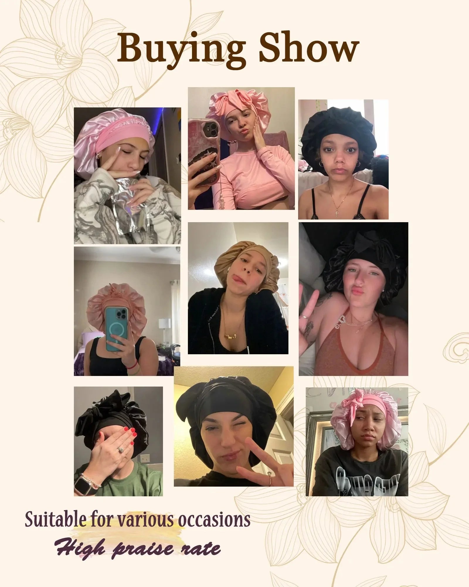 Satin Silk Hair Bonnet | Adjustable Tie Band | Sleep Bonnet for Women Men | Unisex Protective Headwear - Artigo Importado