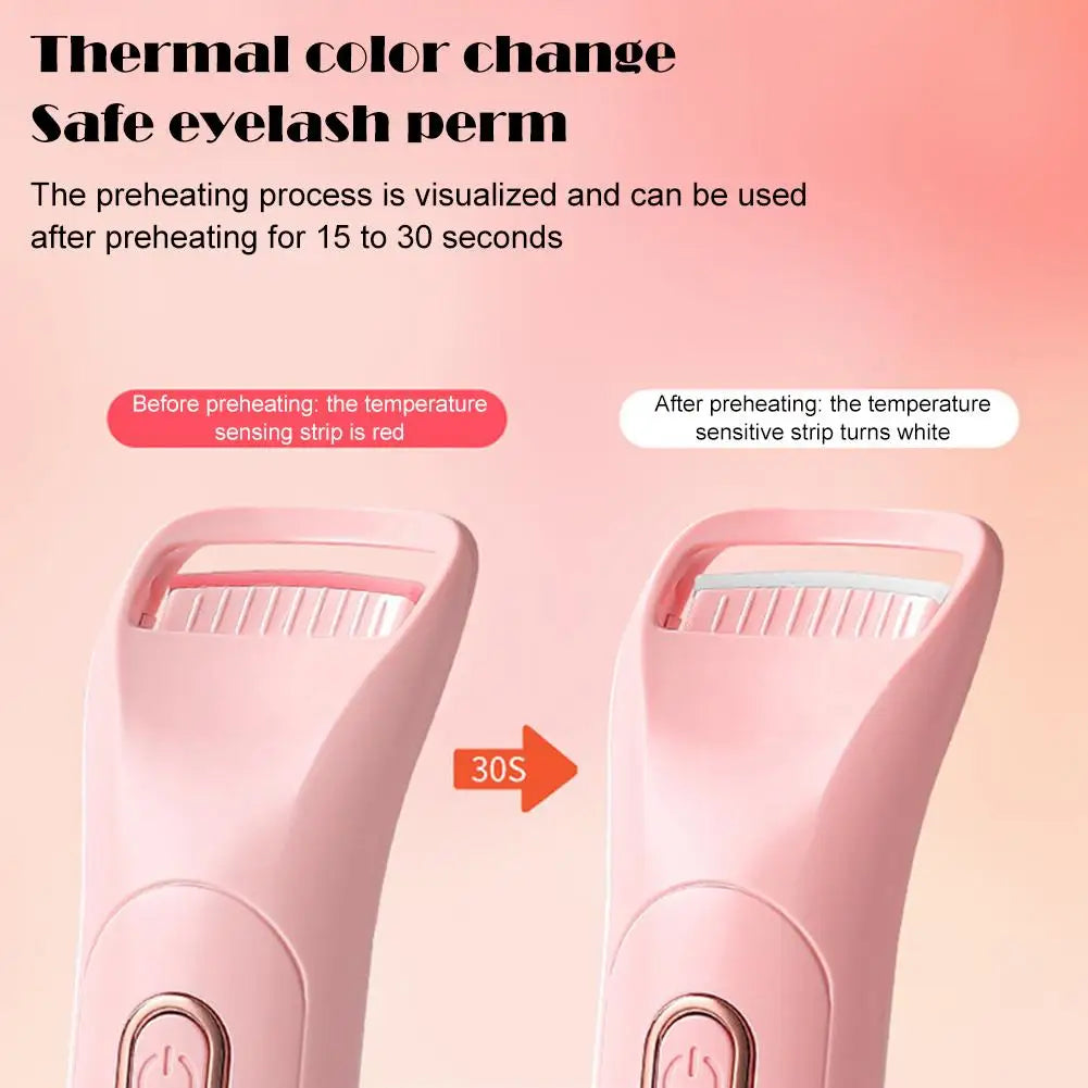 Heat Eyelash Curler Electric Eyelash Curler  Portable Curling Eyelash Eyelash Grafting Long Lasting Makeup Tools - Artigo Importado