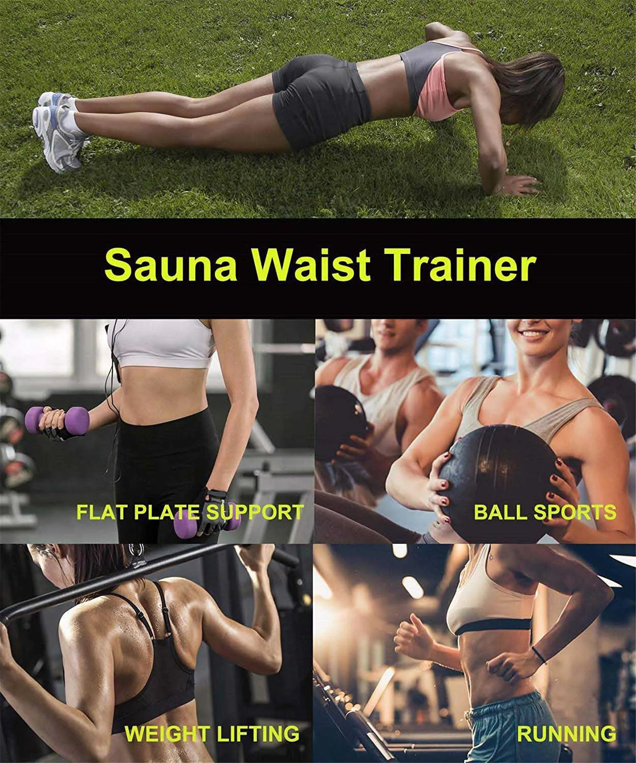 1pc Waist Trainer Slimming Body Shaper Fitness Belt Weight Loss Fat Burning Sport Girdle Sweat Trimmer Workout Cincher Shapewear - Artigo Importado