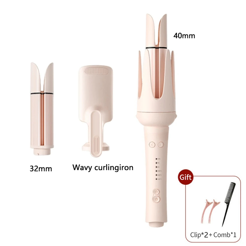 Automatic Hair Curler 32mm Auto Rotating Ceramic Hair Roller Professional Curling Iron Stick 40mm Curling Wand Hair Waver gift - Artigo Importado