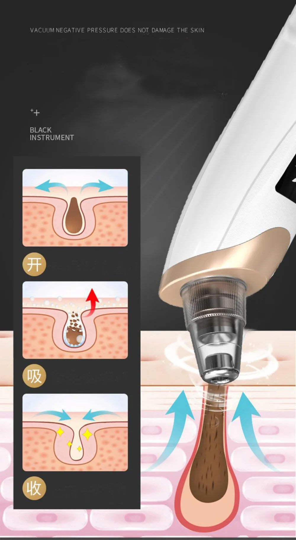 Blackhead Remover PoreVacuum,Facial Pore Cleaner-5 Suction Power,USB Rechargeable Blackhead VacuumKit ElectricAcneExtractorTool - Artigo Importado