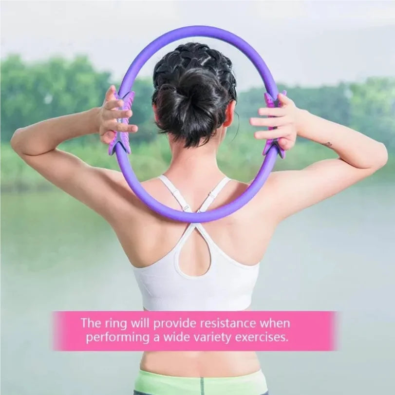 Yoga Pilates Ring Durable Non-Slip Exercise Circle Magic Exercise Circle with Dual Grip for Thigh Pelvic Floor Muscle Training - Artigo Importado