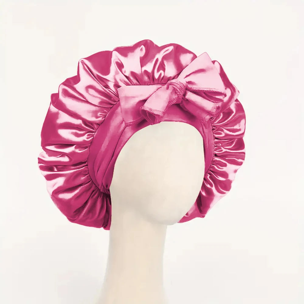 Satin Bonnet Silk Bonnet Adjustable Bonne For Sleeping Hair Bonnet With Tie Band Bonnets For Women Men - Artigo Importado