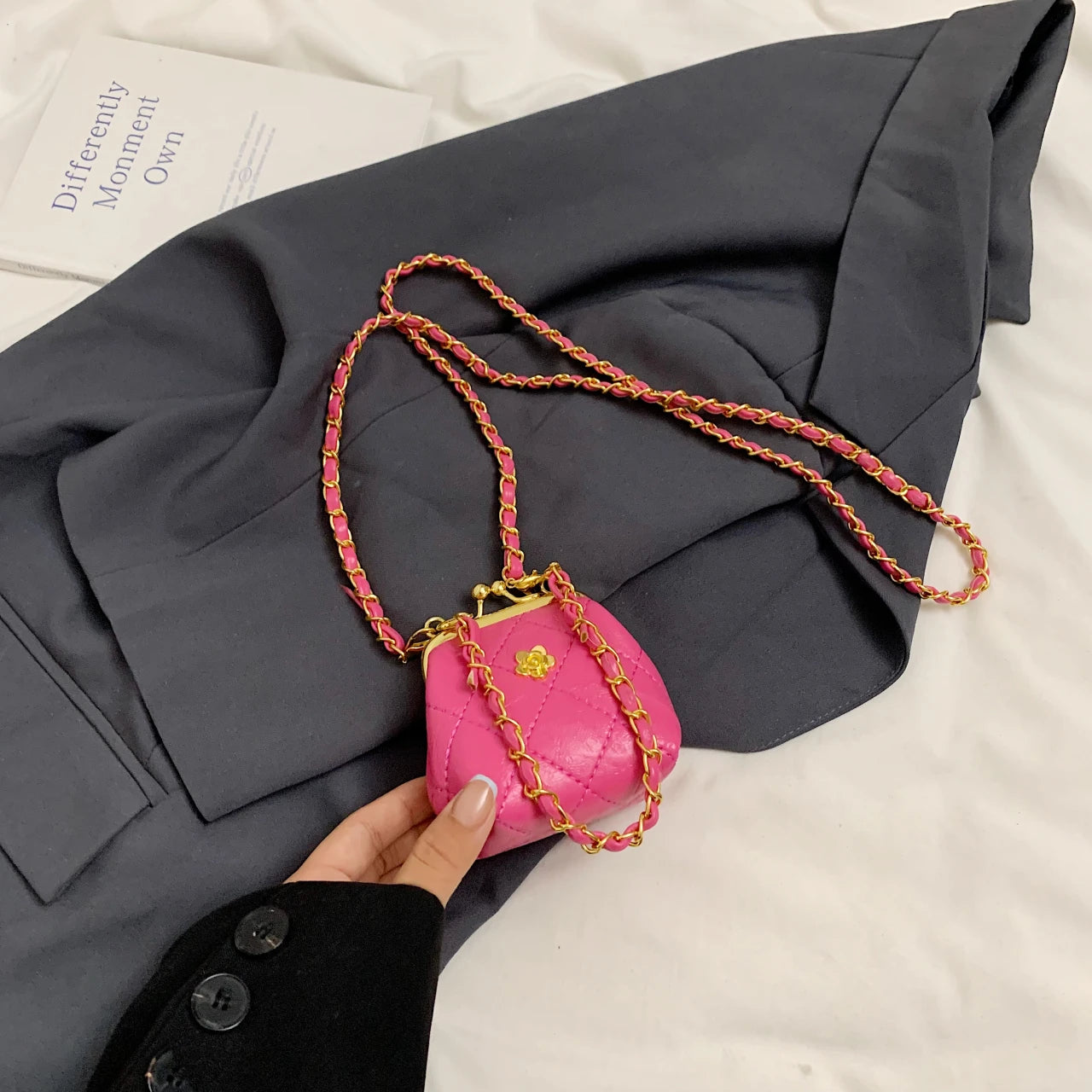 Super Mini Crossbody Bags For Women Designer Bag Luxury Chain Shoulder Coin Mini Purse Cute Clip Lipstick Bag Lady Cute Hobo Bag - Artigo Importado