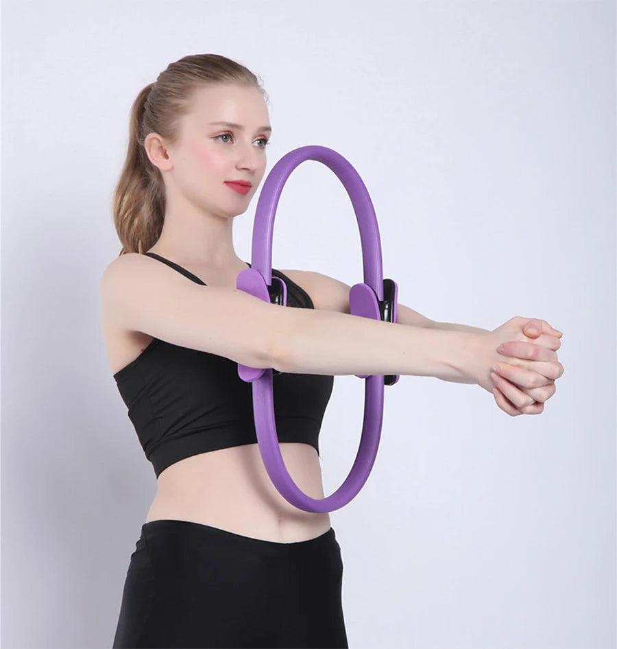 1pc Yoga Pilates Ring - Durable Non-Slip Exercise Circle Fitness Magic Circle  for Toning & Sculpting Pilates Ring Flexibility - Artigo Importado