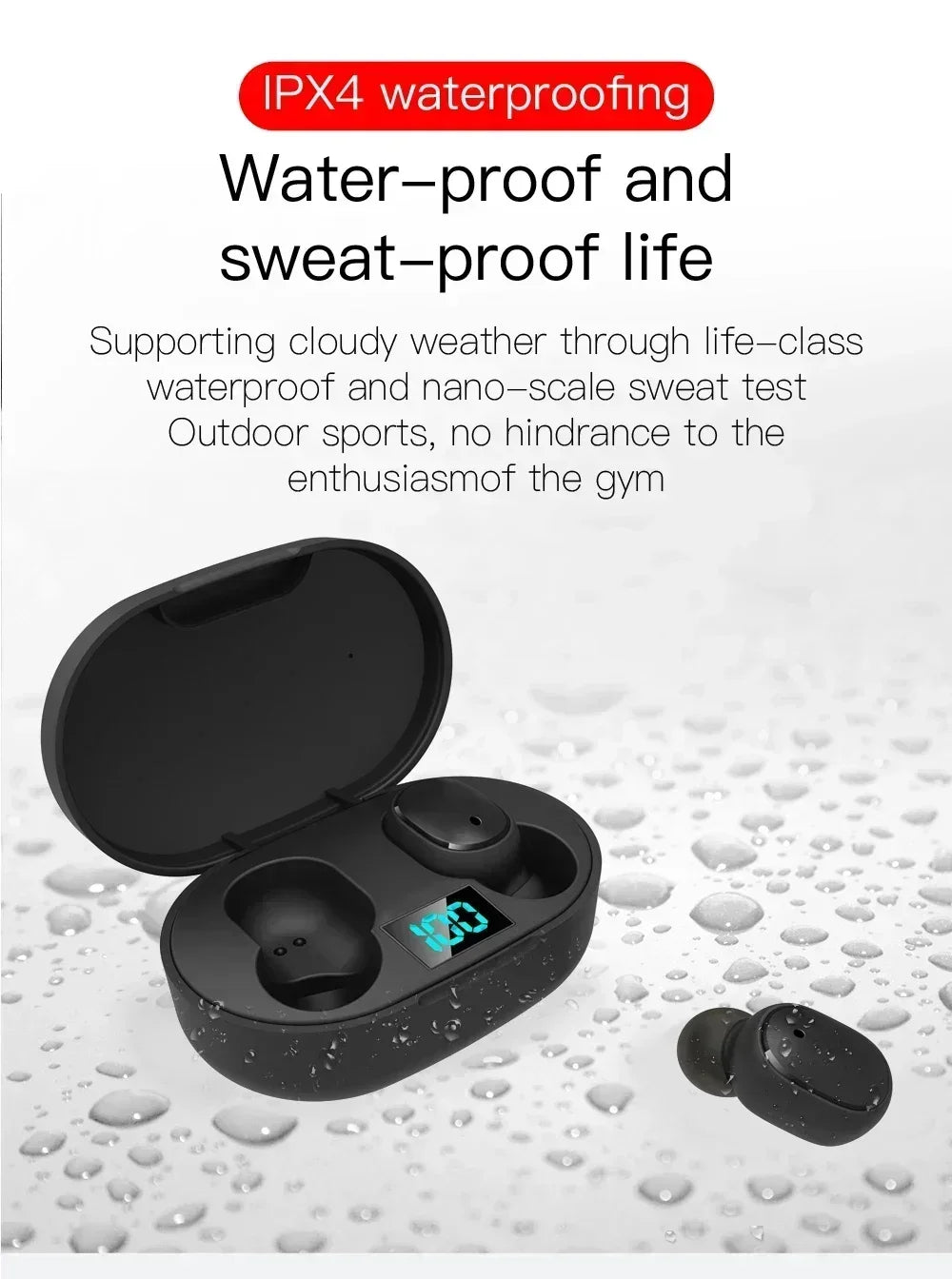 E6S Wireless Bluetooth Earphones TWS Bluetooth Headset Wireless Earbuds Noise Cancelling Earphones with Microphone Headphones - Artigo Importado