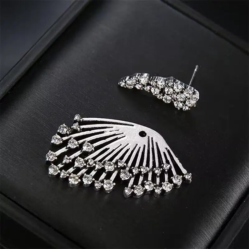 Statement Crystal Stud Earrings For Woman Punk Rock Boucle D'oreille Vintage Jewelry Dazzling Cubic Zirconia Brincos - Artigo Importado