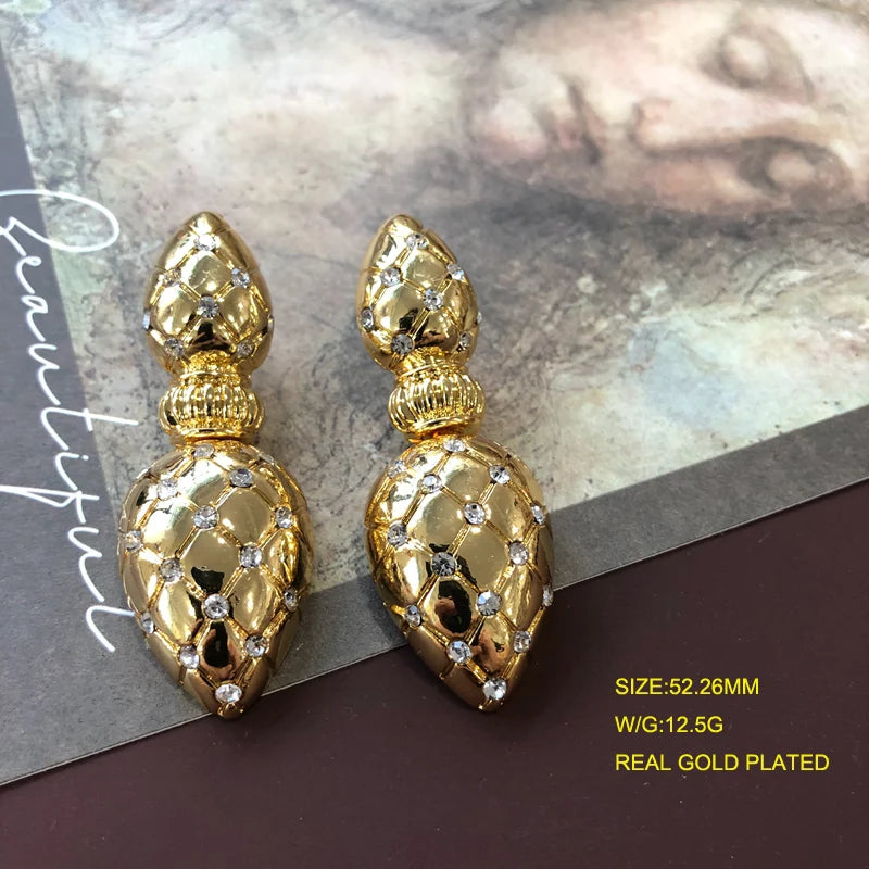 Statement Stud Earrings Crystal Stone Drop Brincos For Women's Accessories - Artigo Importado